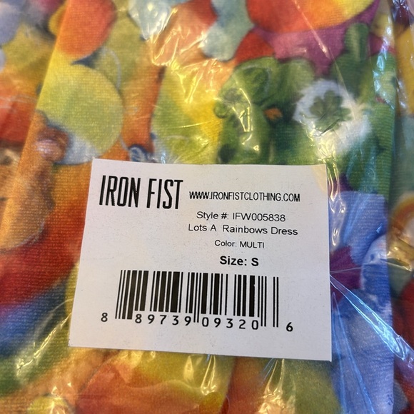 NEW! IRON FIST Lots A Rainbows Care Bears Skater Fit & Flare Mini Dress S Pride - Picture 4 of 16